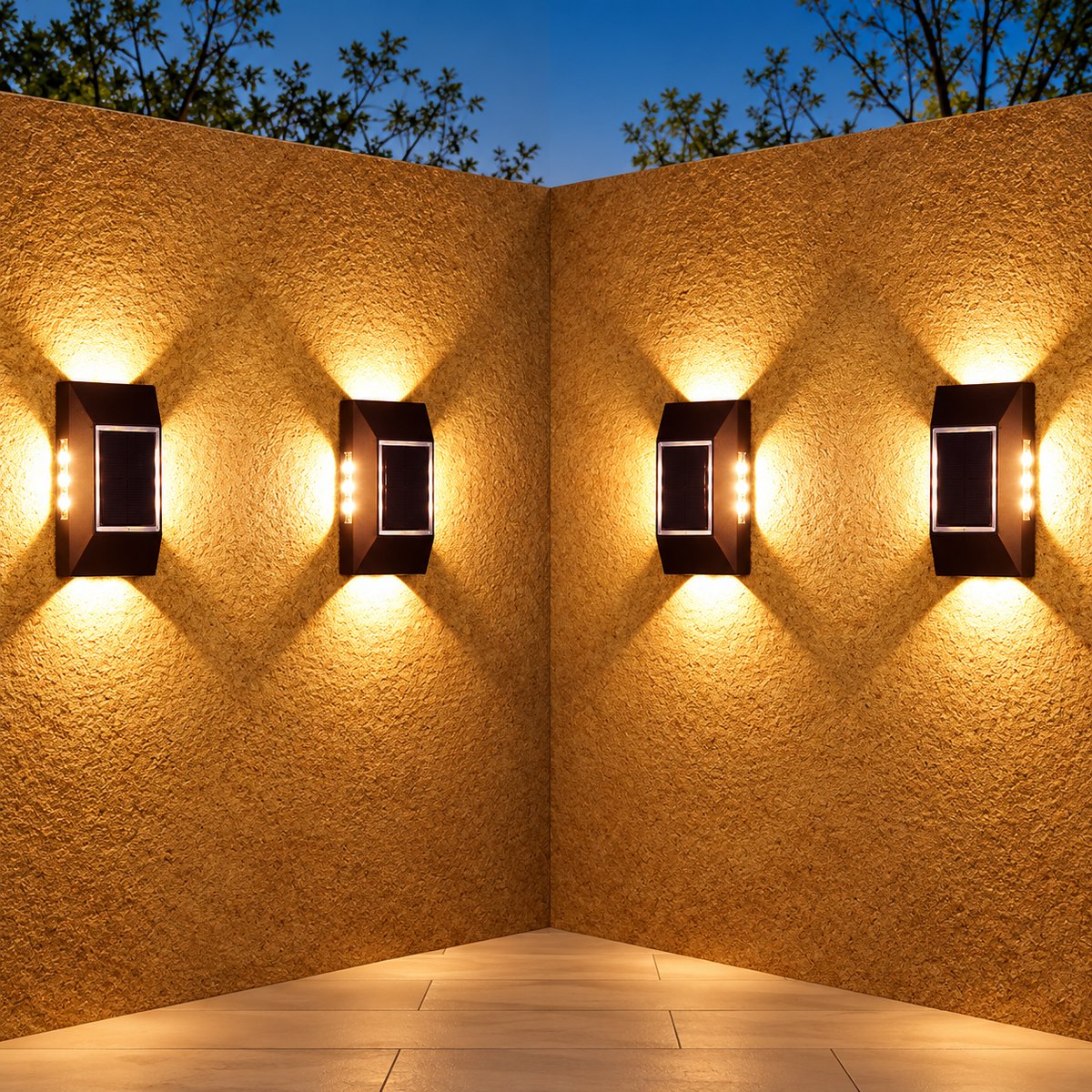 Ndriçues Solar Dekorativ Murale 4D (Set 2 Cope)