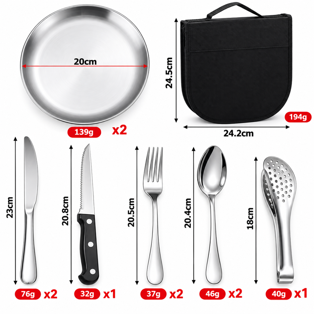 Set me servise per kamping (per 2 persona)