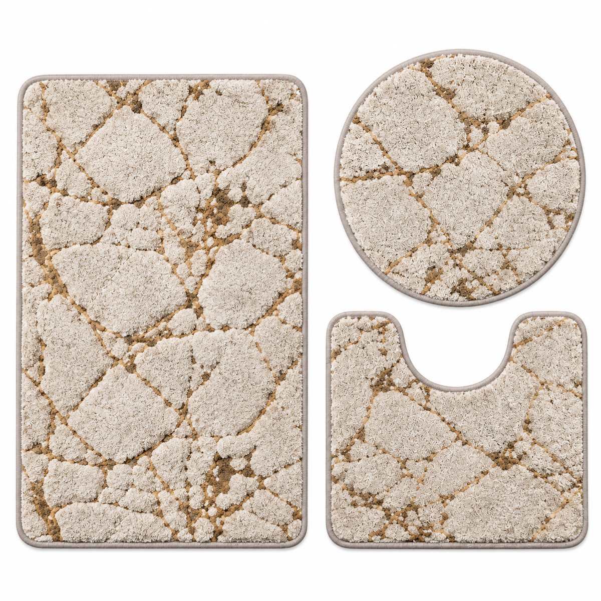 Set me 3 rrugica per tualet 50x80cm