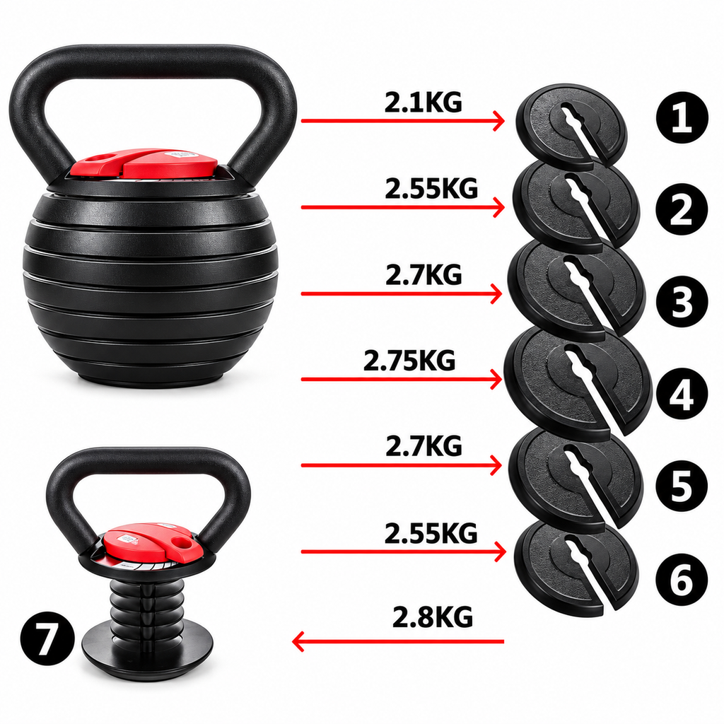 Kettlebell e Rregullueshme 7 Pesha në 1