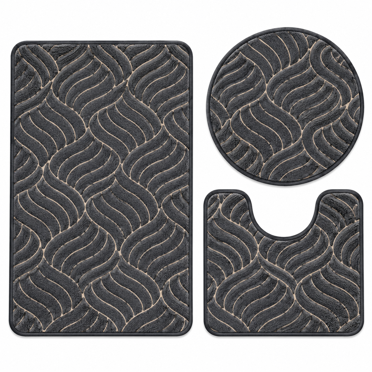 Set me 3 rrugica per tualet 50x80cm