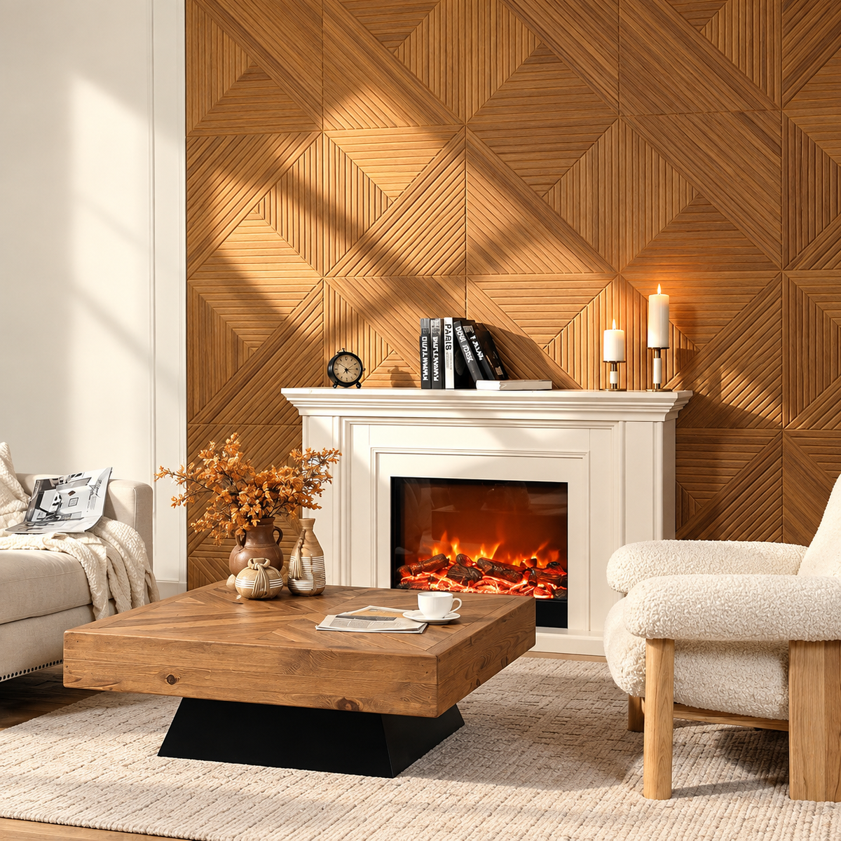 Panele dekorative per mur 60x60x1cm (set 2 cope)