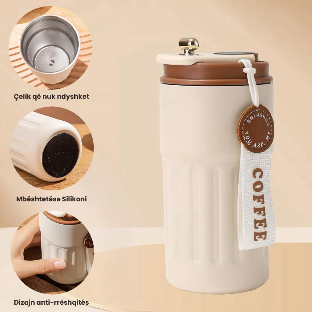 Termus termik me kapak hermetik për kafe