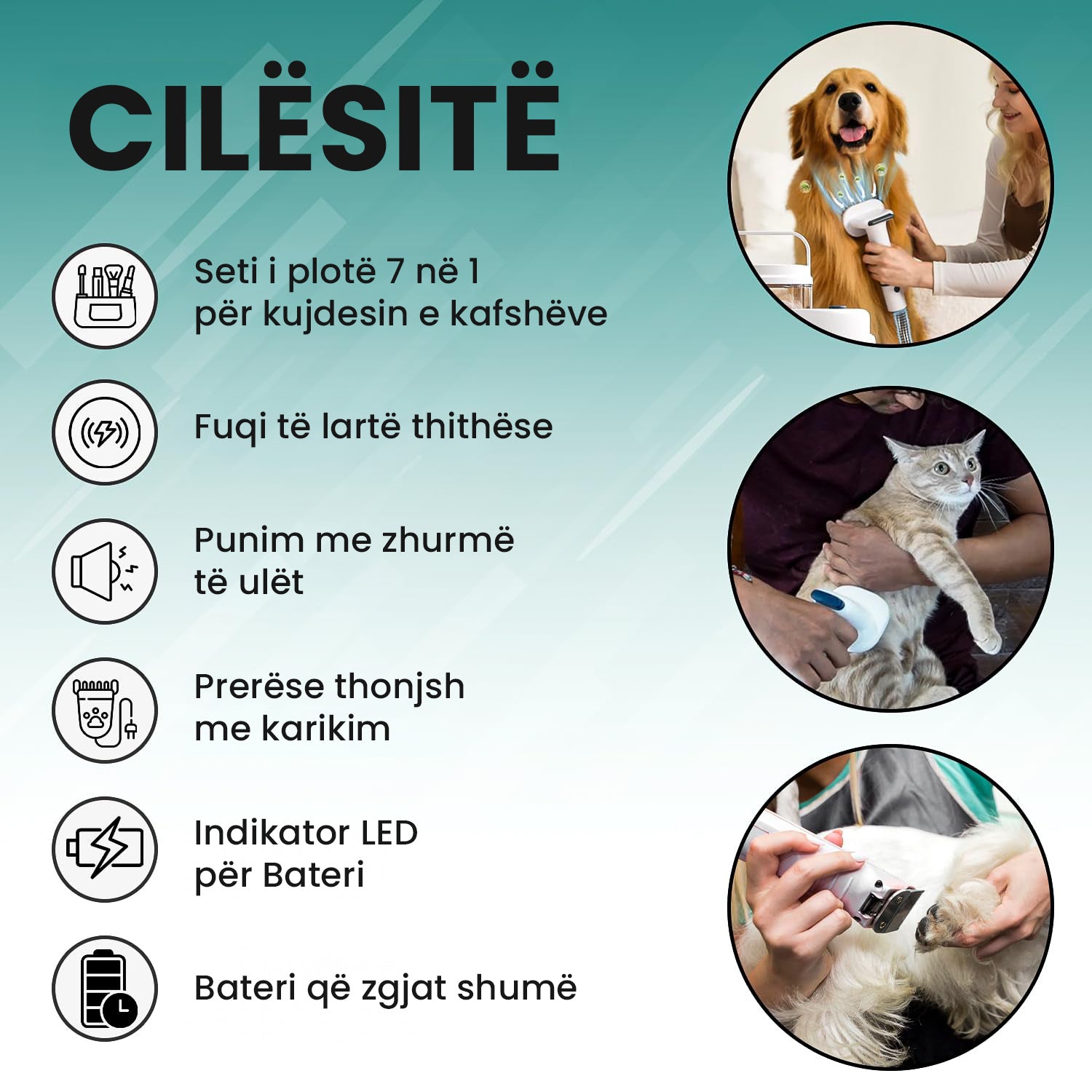 Paisje me vakum për rënien e qimeve të qenve dhe maceve VGR V-207