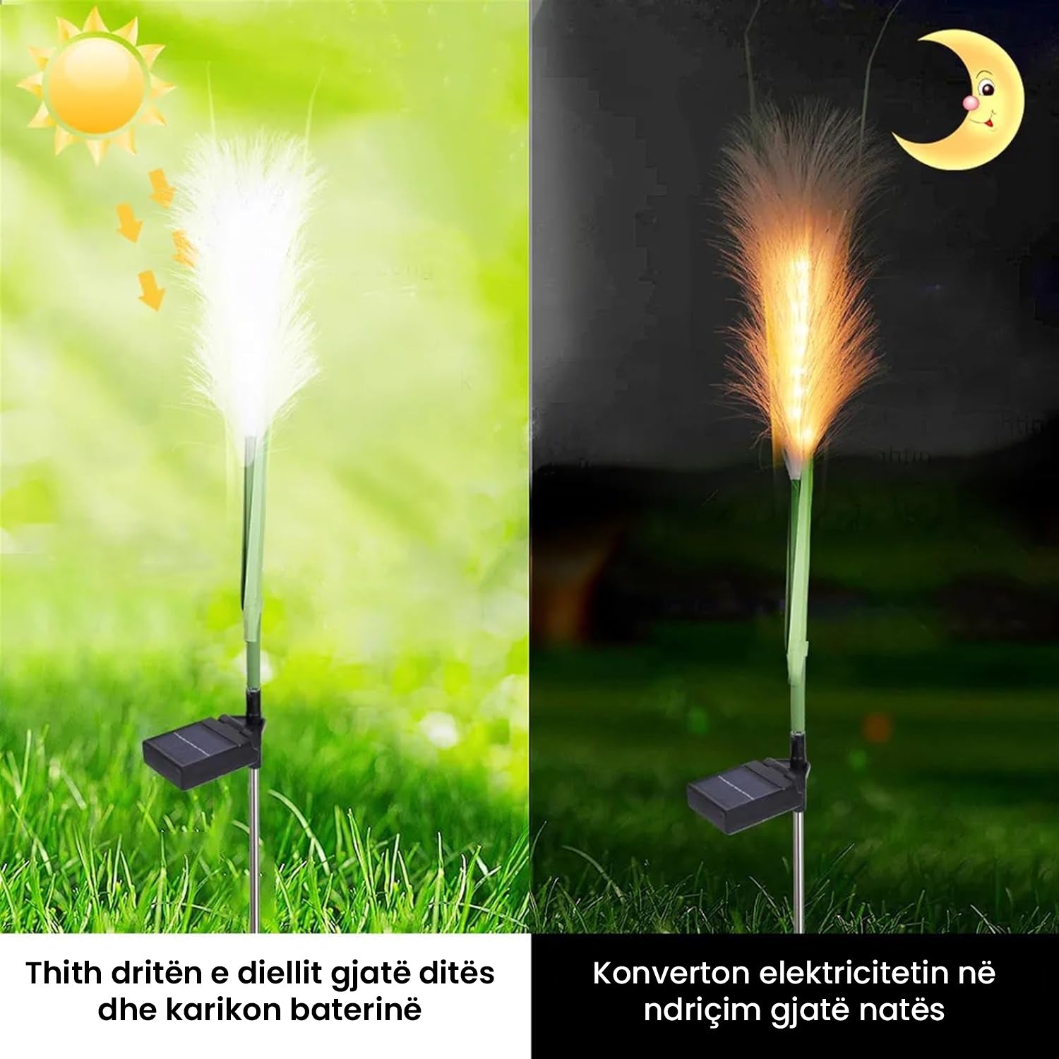 Set ndriçues dekorativ me panel diellor në formë kallami