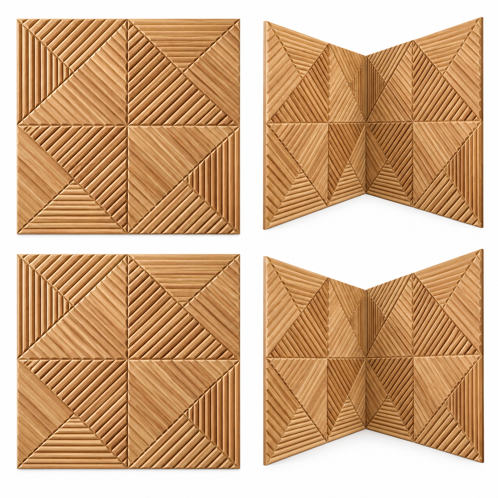 Panele dekorative per mur 60x60x1cm (set 2 cope)