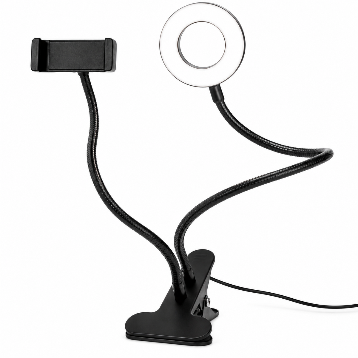 Mbajtës telefoni stativ me ringlight