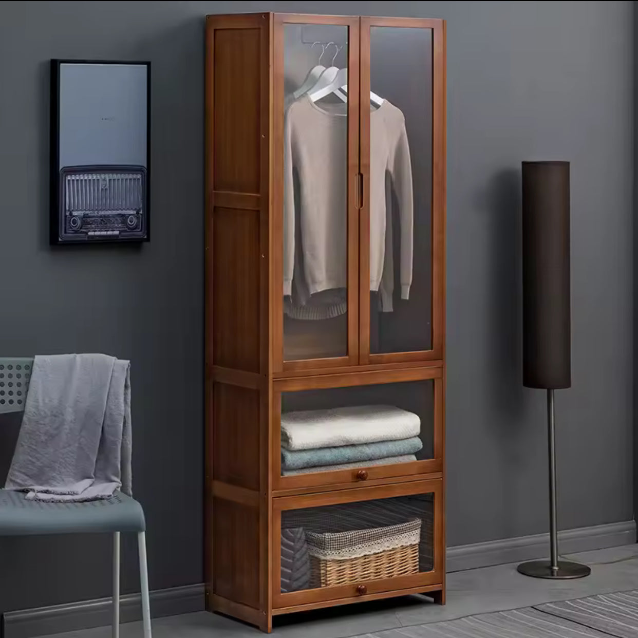 Dollap druri për shtëpi me xham akrilik