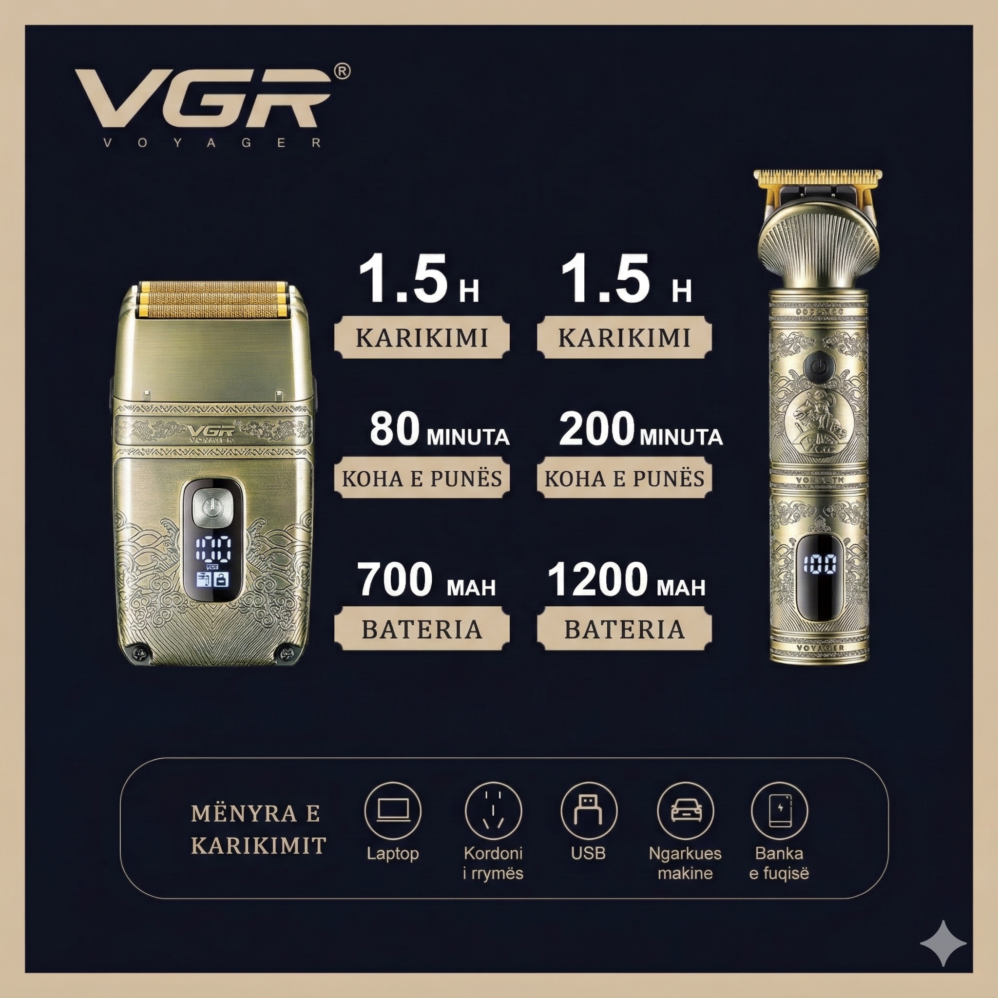 Set Profesional Shaver+Trimmer VGR V-649