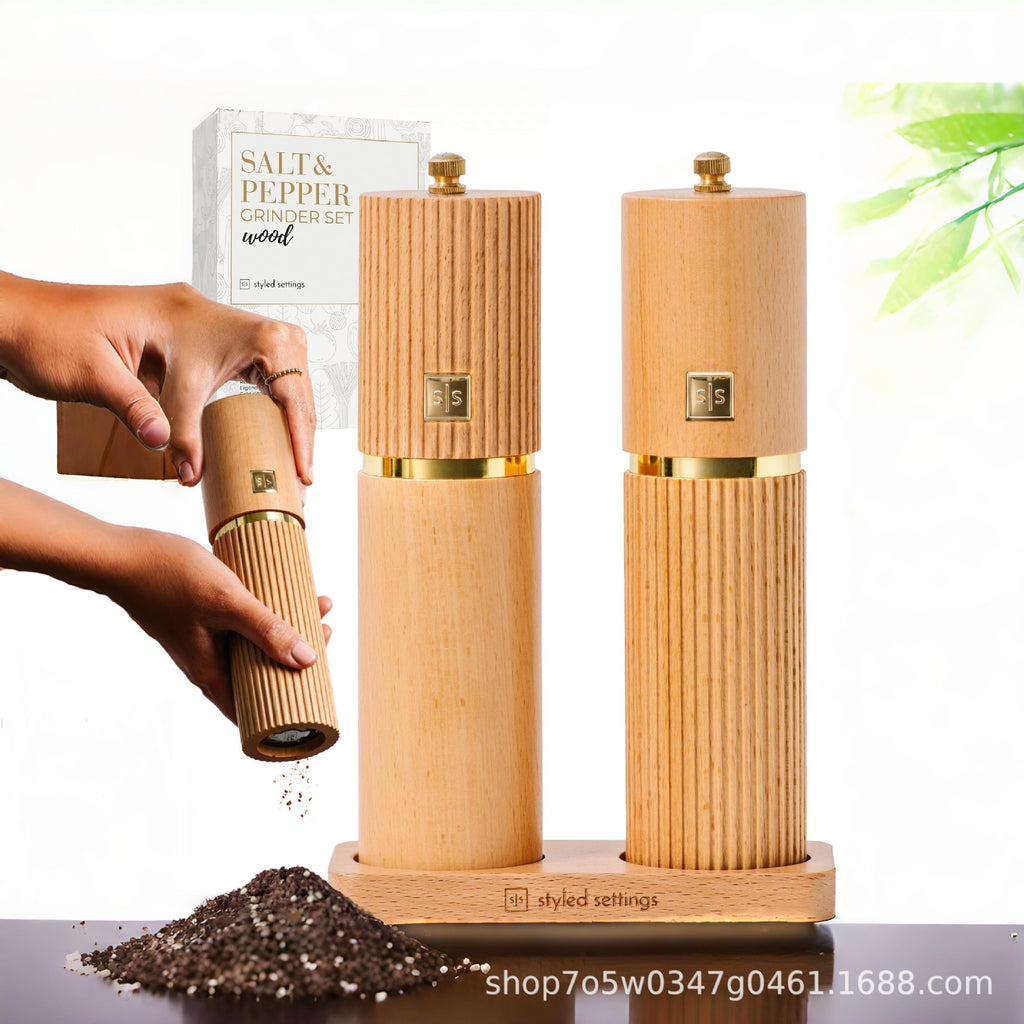 Set Mulliri për Kripë &amp; Piper – Dru Natyral dhe Stil Elegant
