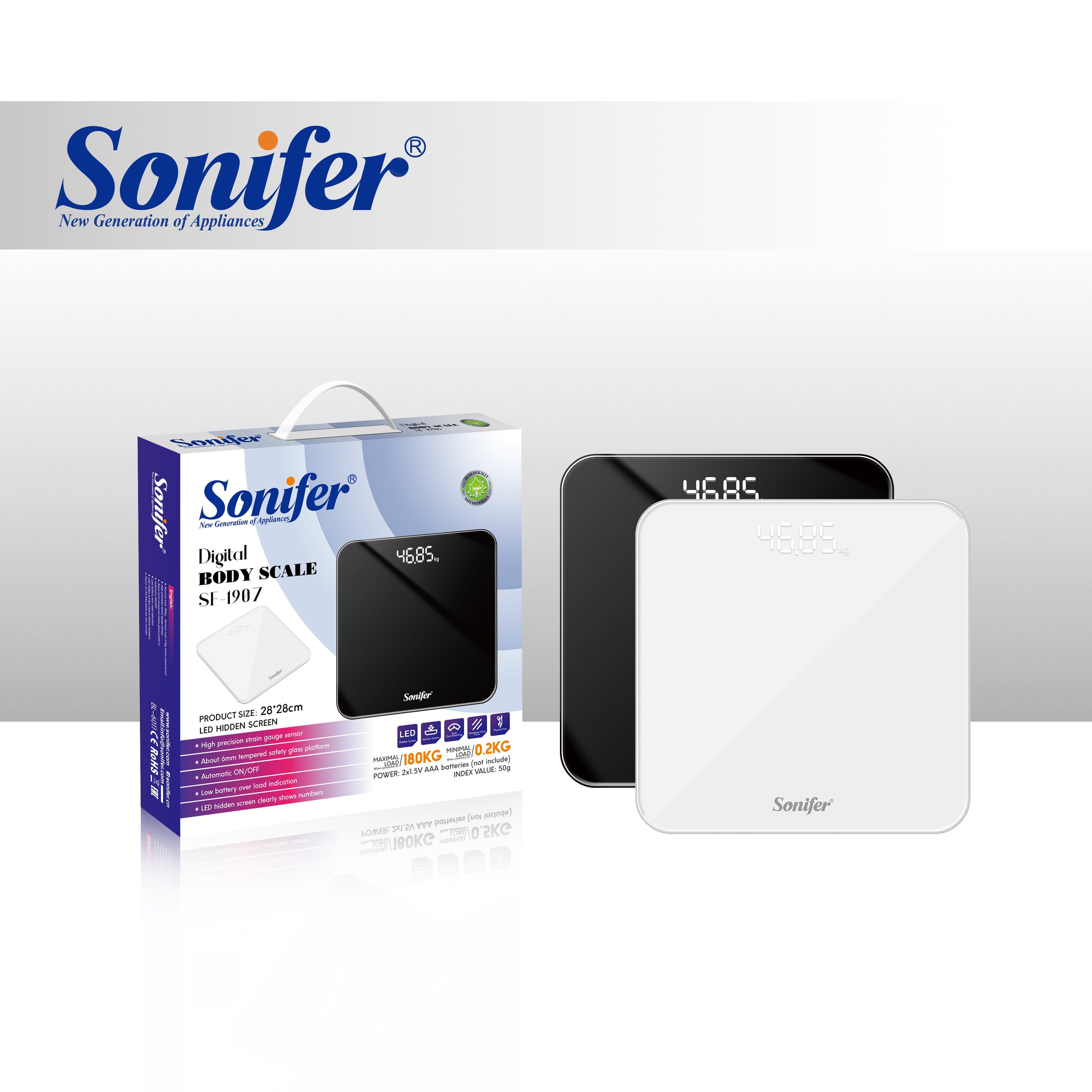 Peshore Dixhitale Trupi Sonifer – Ekran LED i Fshehur & Qelq i Temperuar