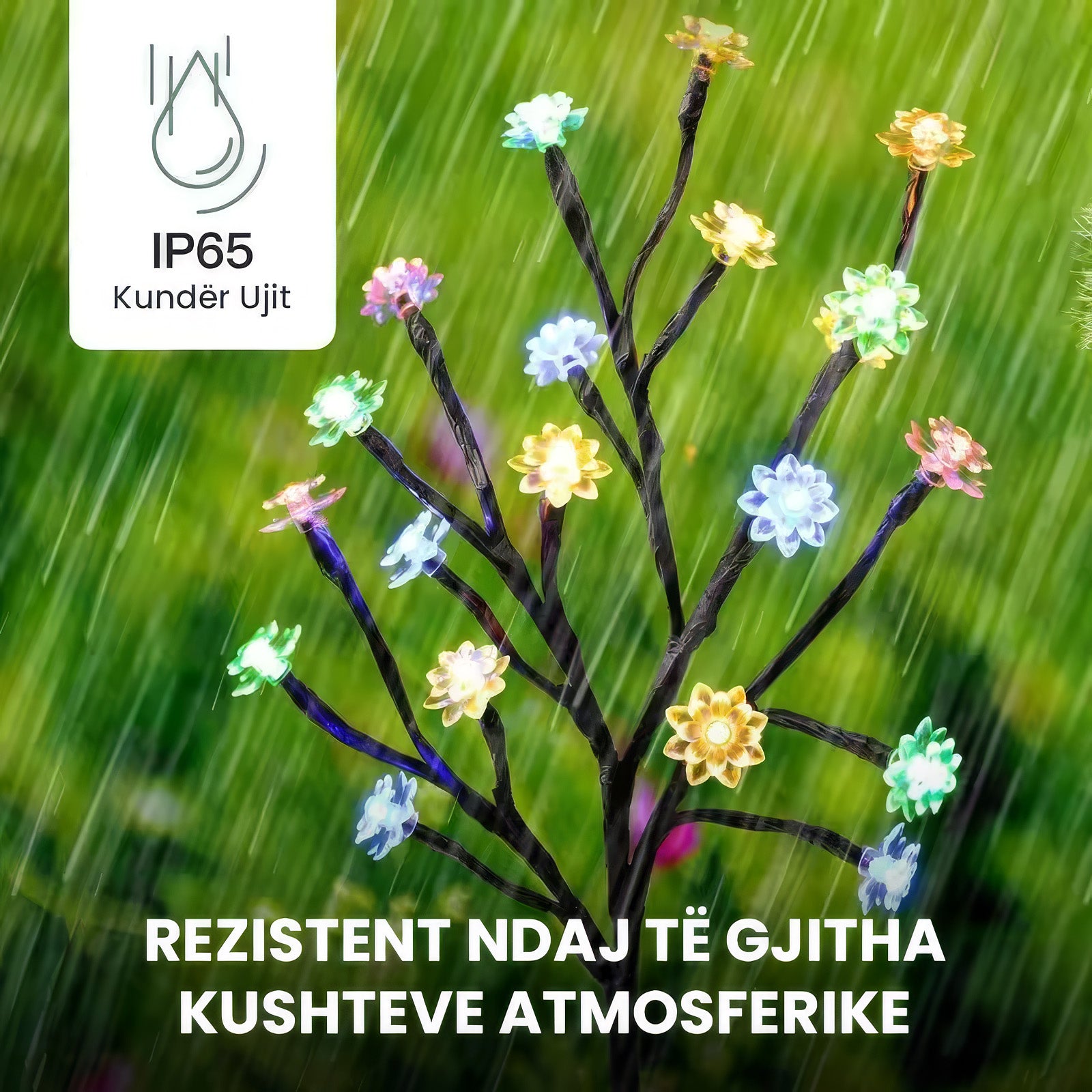 Set ndriçues dekorativ me panel diellor në formë lule