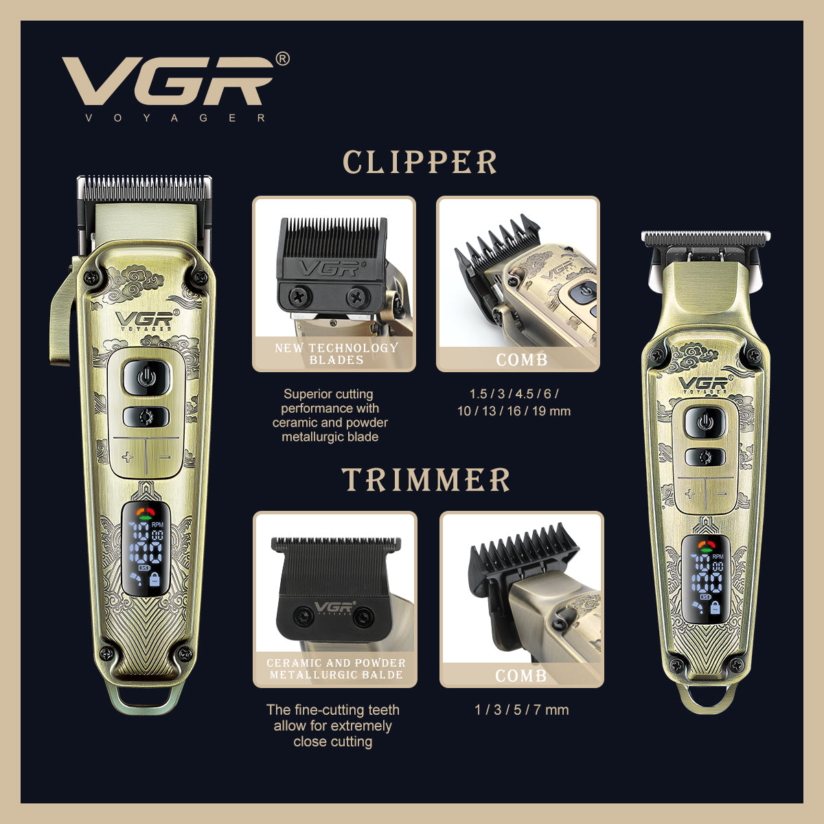 Seti Profesional VGR V-643 (Premium Gold)