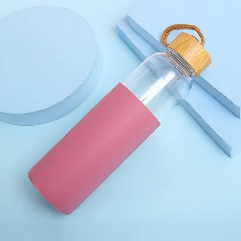 Shishe Qelqi me Kapak Bambu