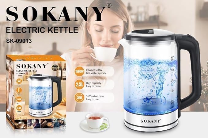 Ibrik qelqi elektrik Sokany