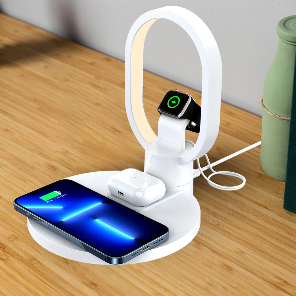 Stacion karikimi wireless me llambë LED