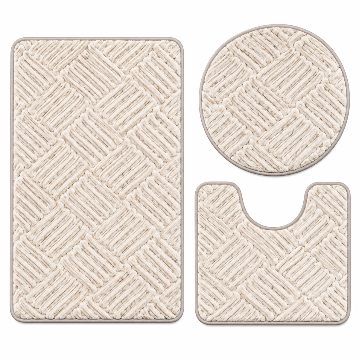 Set me 3 rrugica per tualet 50x80cm