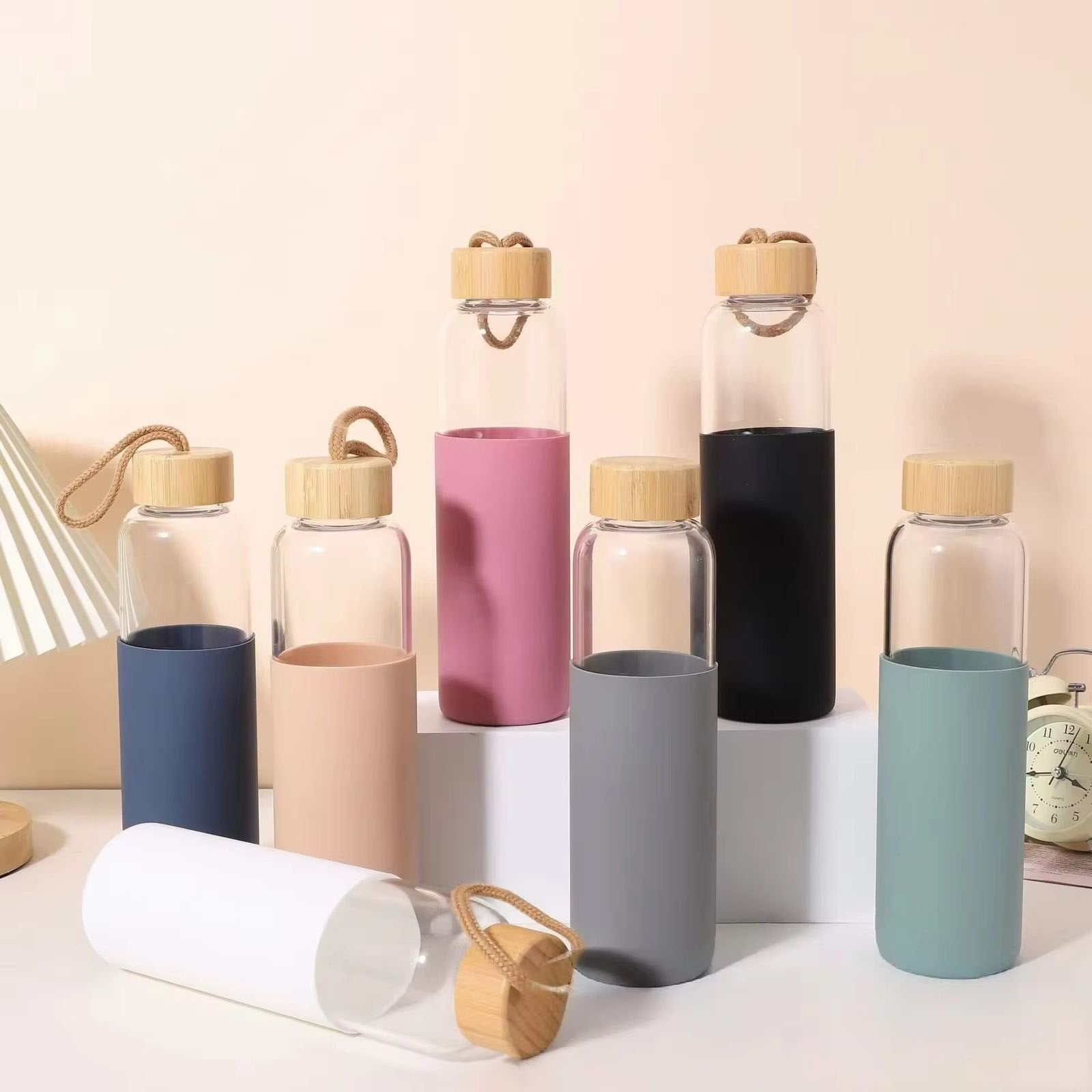 Shishe Qelqi me Kapak Bambu