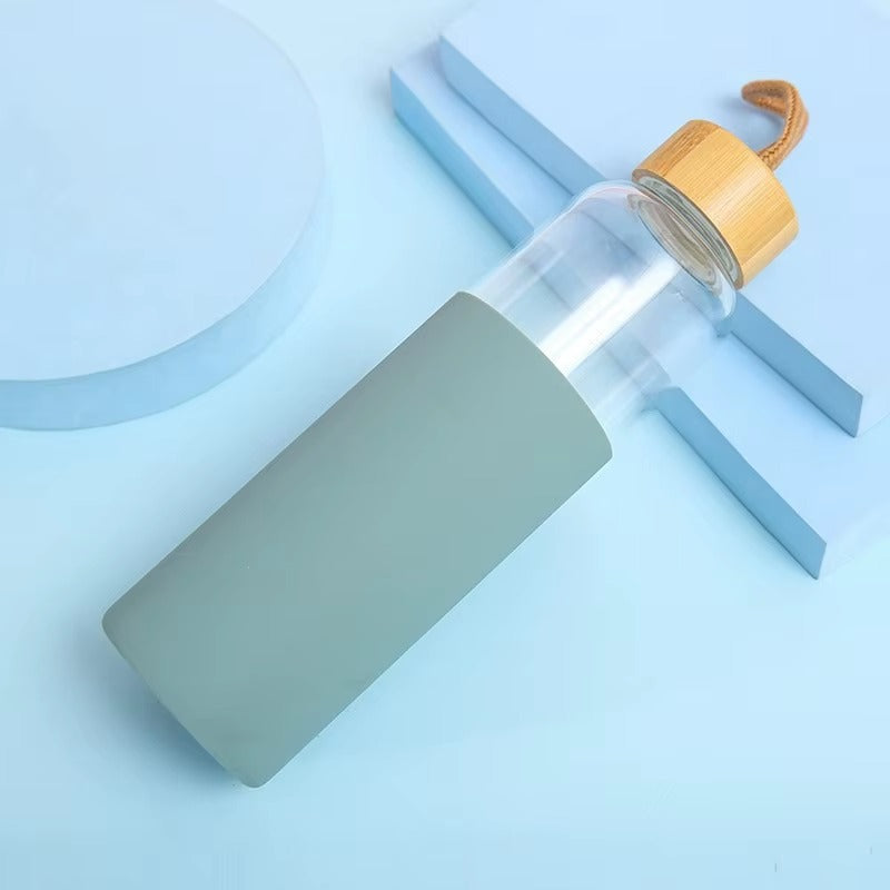 Shishe Qelqi me Kapak Bambu