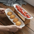 Set Servirje me 2 & 4 Pjata – Porcelan dhe Dru Bambuje