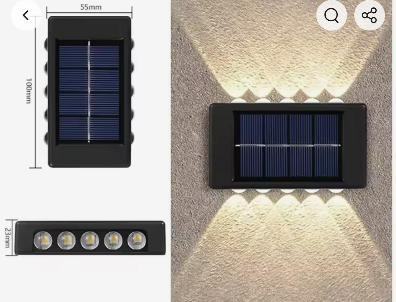 Ndriçues Solar Dekorativ – 10 LED (Set 2 Copë)