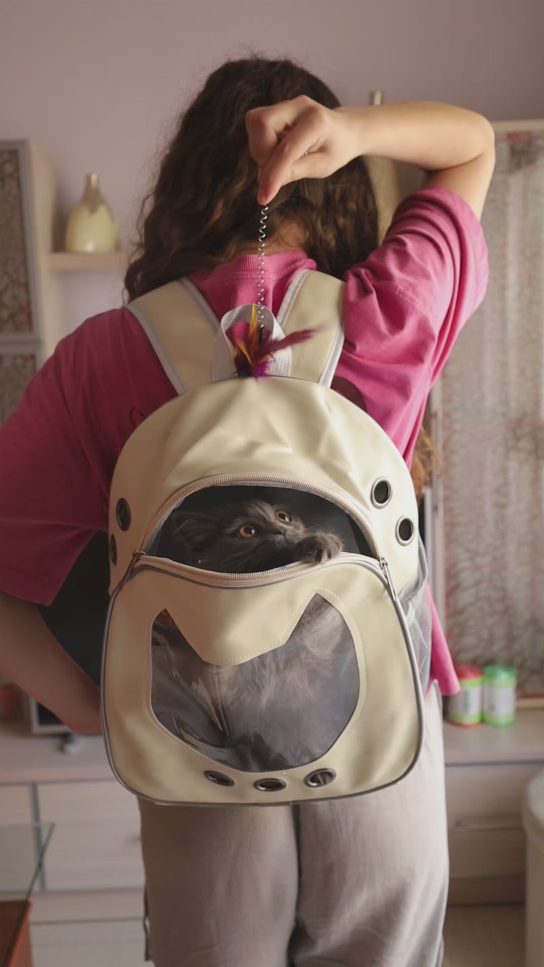 Çantë shpine për mace