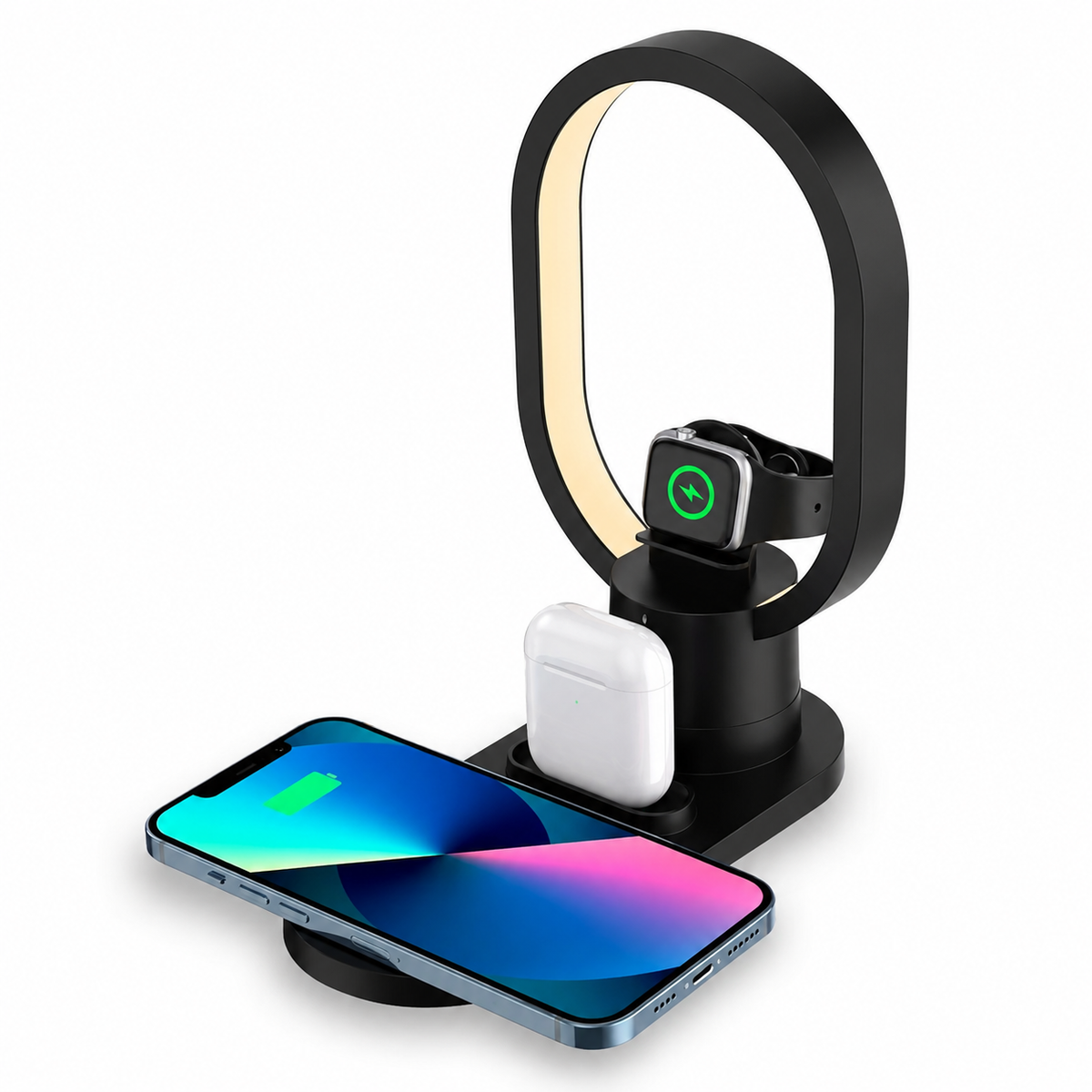 Stacion karikimi wireless me llambë LED