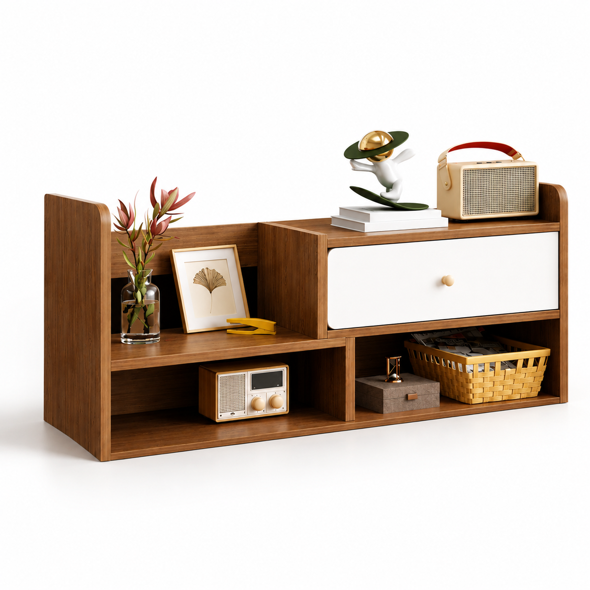 Mini Raft Organizues per Tavolinën "Walnut"