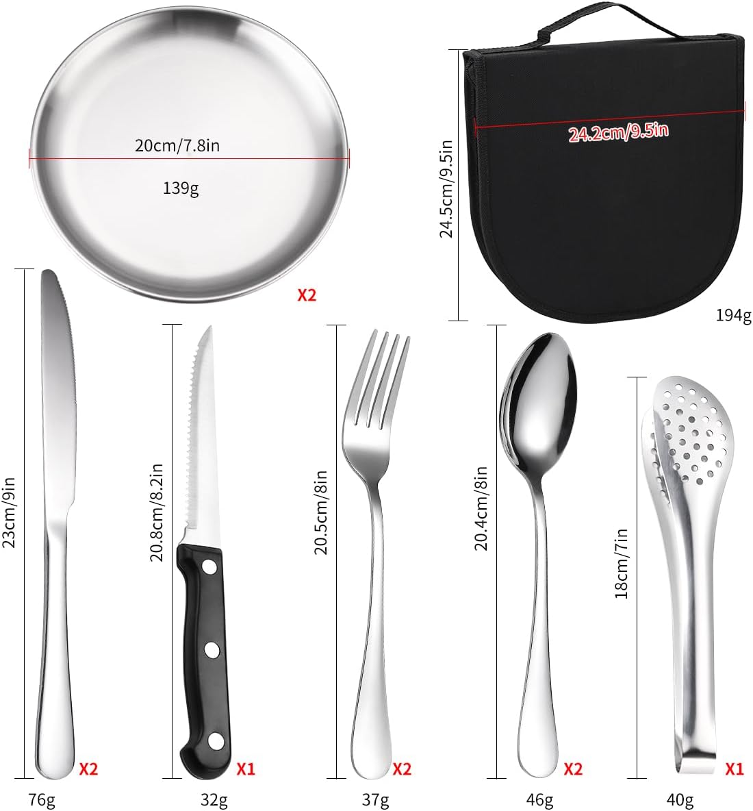 Set me servise per kamping (per 2 persona)